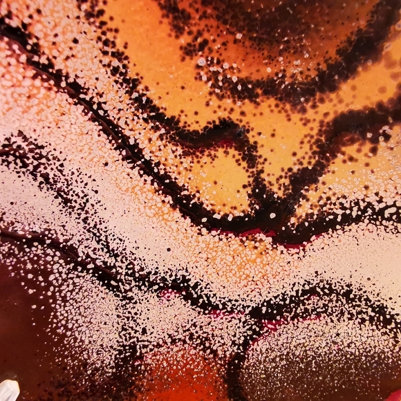 Artisan Made Enamel on Steel Animal Tiger Print Round Dish - Picture 5 of 11